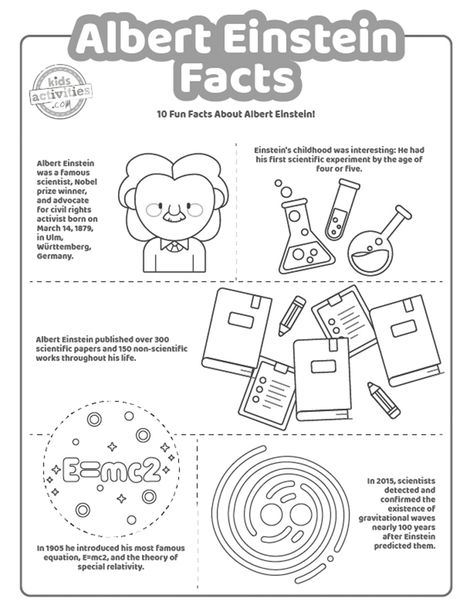 Jupiter Facts For Kids, Albert Einstein Projects, Albert Einstein For Kids, Einstein Project, Albert Einstein Facts, Einstein Poster, Kids Science Fair Projects, Free Educational Websites, Albert Einstein Poster