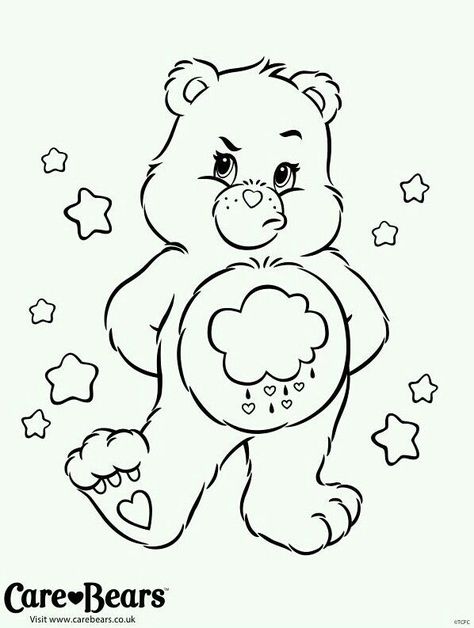 Carebear Drawing, Care Bear Coloring Pages, Bears Coloring Pages, Care Bear Tattoos, Adult Colouring Printables, Words Coloring Book, Black Bears, Bear Coloring Pages, Adult Coloring Designs