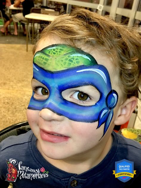 Ninja Turtle Face Paint, Superhero Face Painting, Face Painting For Boys, Face Paint Kit, Kids Face Paint, Balloon Twisting, Teenage Mutant Ninja Turtle, Turtle Painting, Face Painting Designs