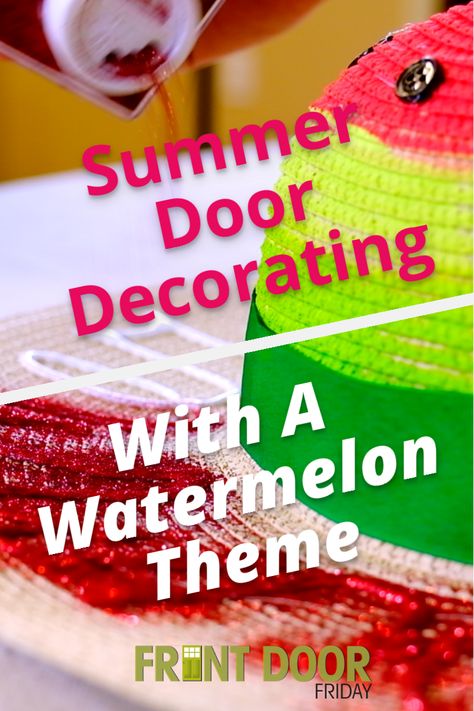 Learn to make a wreath and jar, both painted with inspiration from the unofficial fruit of summer... the watermelon. Watermelon Wreaths For Front Door, Watermelon Wreath, Door Projects, Make A Wreath, Wreath Hanger, Easy Diy Projects, Decorating Tips, Watermelon, Easy Diy