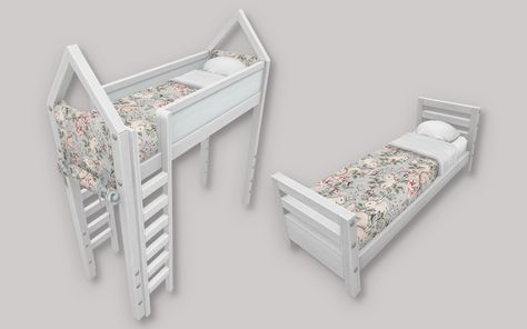 Peak Kids Bunk Beds | Patreon 4 Bunk Beds, Sims 4 Beds, Sims Packs, Retro Wallpaper Iphone, Sims 4 Children, Sims 4 Expansions, Sims 4 Cc Furniture, Kids Bunk Beds, Easter Bunnies