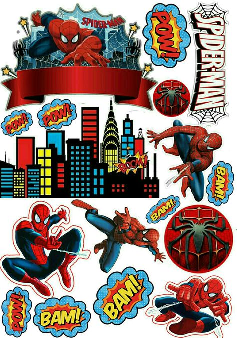 Spiderman Theme Cake Topper Printable, Happy Birthday Spiderman Cake Topper, Spider Cake Topper Printable, Topper Spiderman Free Printables, Spiderman Topper Printable, Kue Ultah Spiderman, Spiderman Stickers Printable, Spiderman Cake Topper Printable, Topper Spiderman Birthday