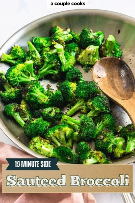 Make your broccoli taste amazing in just 10 minutes! This easy sauteed broccoli highlights its fresh flavor and comes out perfectly crisp tender. #sauteed #broccoli #healthy #mealprep #sidedish #side Cooking Fresh Broccoli, Creamiest Mashed Potatoes, Sauteed Broccoli, Southern Coleslaw, Broccoli Healthy, Kani Salad, Korean Cucumber Salad, Soup Night, Korean Cucumber