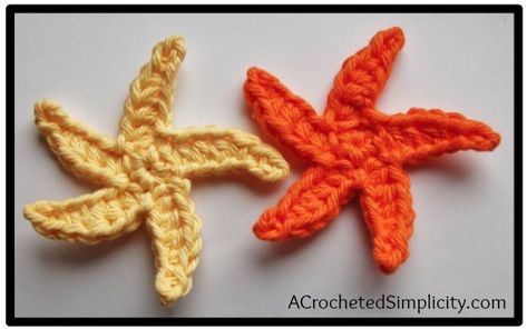 Knitting Embellishments, Crochet Seashell Applique, Seashell Applique, Crochet Seashell, Picture Crochet, Sun Crochet, Crochet Starfish, Applique Patterns Free, Crochet Applique Patterns