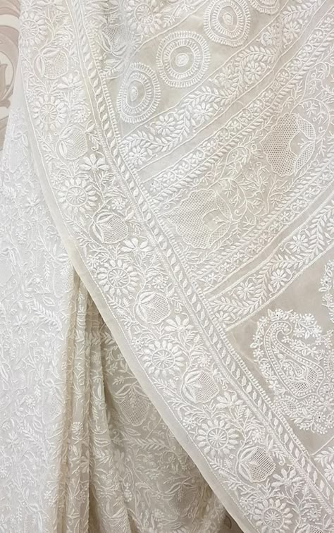 Chikan Kari Saree, Chicken Kari Saree, Chickenkari Saree, White Chikankari Saree, Chikankari Motif, Chikan Saree, Chikankari Fabric, Chikankari Kurti Set, Lucknowi Chikankari Saree