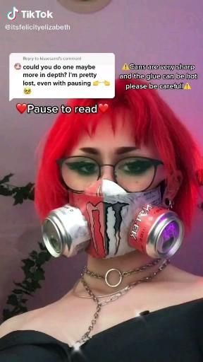 Monster can mask [Video] in 2021 | Monster crafts, Fun diy crafts, Diy monsters Diy Mask Costume How To Make, Monster Energy Gas Mask Tutorial, Monster Gas Mask Diy, How To Make A Monster Energy Mask, Monster Drink Mask, Monster Cans Mask, How To Make Monster Mask, Monster Mask Drink, Monster Can Gas Mask Tutorial