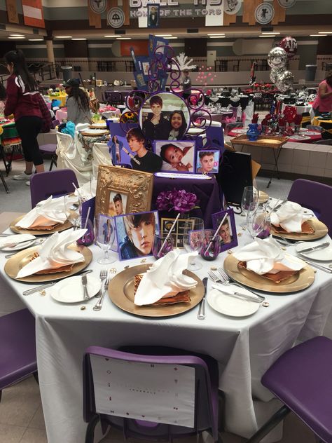 Anna's Senior Serve 2016 Ball high school Galveston! Bieber Fever💜 Senior Serve Table Ideas High Schools, Senior Breakfast Ideas High Schools, Senior Serve Table Ideas, Senior Serve Table, Senior Breakfast, Senior Table, Senior Stuff, Bieber Fever, Graduation Ideas