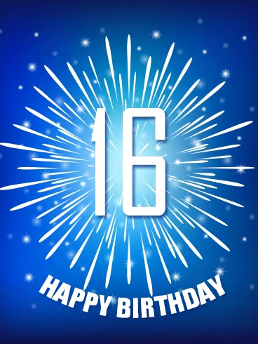 Blue Happy 16th Birthday Fireworks Card Happy 16th Birthday Son, Birthday Boy Quotes, 16th Birthday Wishes, Birthday Fireworks, 21st Birthday Wishes, Boy 16th Birthday, Happy Mothers Day Wishes, 16th Birthday Card, Happy 7th Birthday