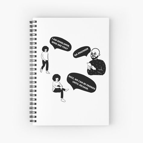 Get my art printed on awesome products. Support me at Redbubble #RBandME: https://www.redbubble.com/i/notebook/Software-Developer-QA-Engineer-Deploy-Release-QA-Tester-Joke-Developer-Meme-Release-Joke-by-ohsheep/118721579.WX3NH?asc=u Software Development, Software, Notebook, Engineering, Memes, Art Prints