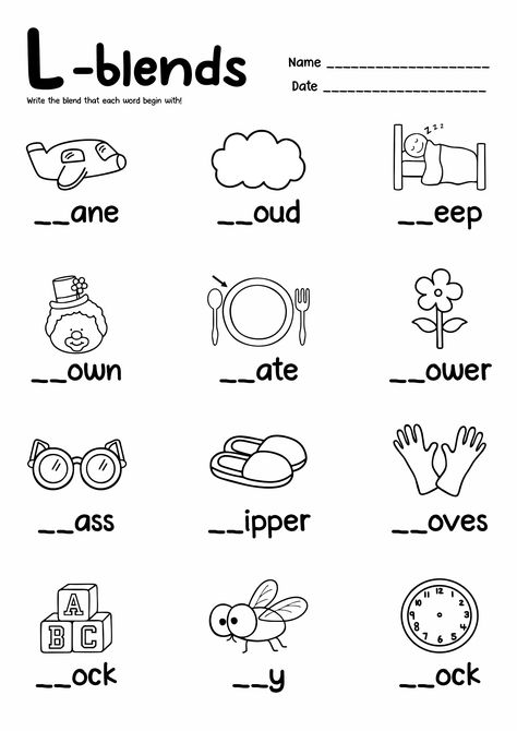 Blended Words Kindergarten, Blend Sounds Kindergarten, Initial Consonant Blends Worksheets, Blend Sounds Activities, Consonants Blends Worksheets, Blend Worksheets Kindergarten, Cvc Worksheets First Grade, Blend Words Worksheets, Blending Words Activities Kindergarten