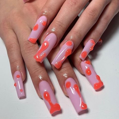 Lava Lamp Nails, Slime Nails, Lamp Nails, Grunge Nails, Minimal Nails, Really Cute Nails, The Claw, Nailed It, Fire Nails