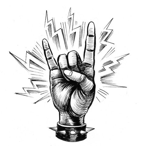 Photo hand making hard rock sign. ink bl... | Premium Photo #Freepik #photo #sketch-art #sketch #hand-sketch #hand-drawing Rock Hand Sign, Music Sketch, Hard Drawings, Clever Logo Design, Drawing Rocks, Metal Drawing, Rock Sign, Ace Card, Music Drawings