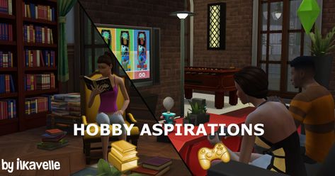 HobbyAspirations_ilkavelle.zip Sims 4 Aspirations, Buying Books, Tv One, Sims 4 Traits, Sims 4 Cc Finds, Sims 4 Clothing, The Sims4, Sims Mods, Sims 4 Custom Content