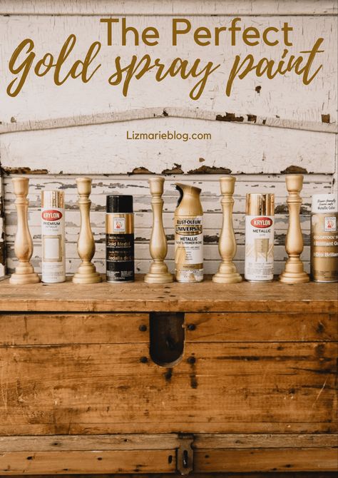 Brass Spray Paint For Metal, Best Gold Spray Paint, Brass Spray Paint, Spray Paint Lamps, Spray Paint Furniture, Rub N Buff, Spray Paint Colors, Liz Marie, Diy Spray Paint