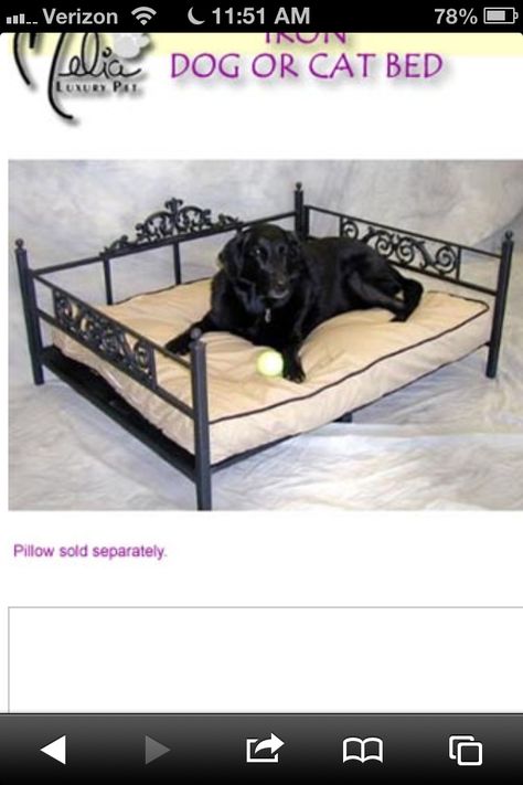 Wrought iron dog bed Iron Dog Bed, Iron Ideas, Custom Dog Beds, Dog Bed Modern, Dog House Bed, Cama Pet, Steel Bed, Iron Bed, Gothic House