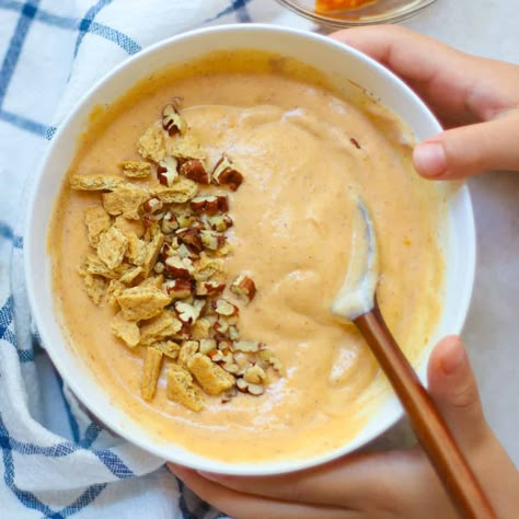 Pumpkin Pie Yogurt, Leftover Pumpkin Puree, Toddler Breakfast Recipes, Ww 2024, Asian Cabbage Salad, Asian Cabbage, Yogurt Pie, Pumpkin Yogurt, Pumpkin Spice Treats