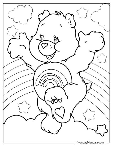 30 Care Bears Coloring Pages (Free PDF Printables) Care Bear Coloring Pages, Bears Coloring Pages, 80s Coloring, Bear Coloring Page, Gold Star Stickers, Care Bear Party, Lilo And Stitch Drawings, Bear Coloring Pages, Stitch Drawing