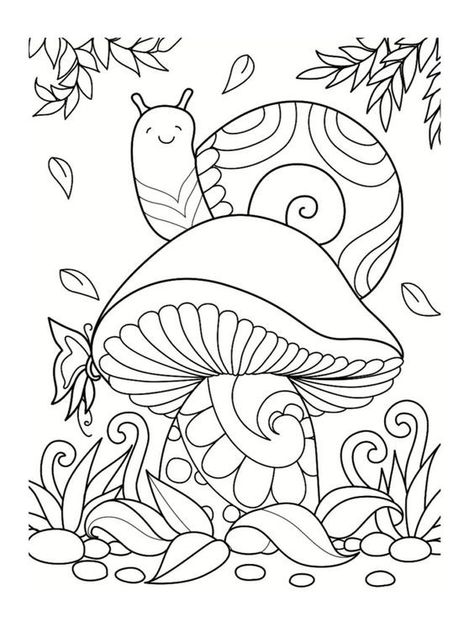 100 Dessins de Coloriages à Imprimer 29 Snail Coloring Pages, Autumn Coloring Pages For Kids, Simple Line Illustration, Coloring Pages Autumn, Sitting On Mushroom, Autumn Coloring Pages, Cute Snail, Fall Coloring Pages, Coloring Pages For Adults