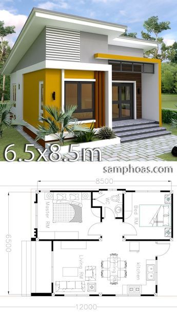 Dröm Hus Planer, Yellow Exterior, 2 Bedroom House Plans, A Small House, Small Bedrooms, Small House Floor Plans, Simple House Design, Simple House Plans, Small House Design Plans