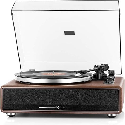 Amazon.com: 1 by ONE High Fidelity Belt Drive Turntable with Built-in Speakers, Vinyl Record Player with Magnetic Cartridge, Bluetooth Playback and Aux-in Functionality, Auto Off : Electronics Turntable Cartridge, Vinyl Record Player, Powered Speakers, Record Players, Audio Technica, Belt Drive, High Fidelity, 45 Rpm, Built In Speakers