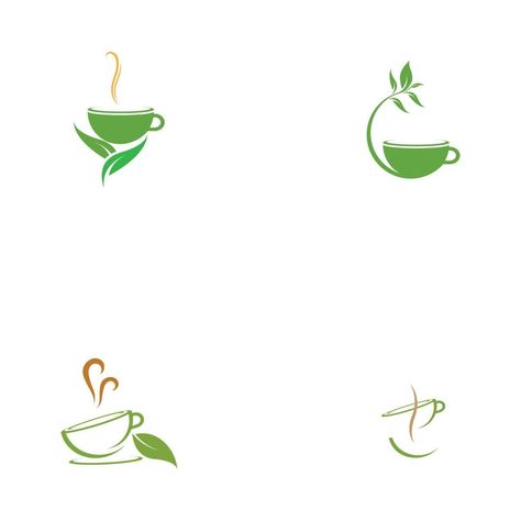 Reading Tea Leaves Symbols, Herbal Tea Logo Design, Coffee Leaf Logo, Tea Leaf Logo Design, Green Leaf Logo, Tea Logo, Health Tea, Leaf Logo, Symbol Design