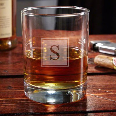 Darby Home Co Nedra Personalized 10 oz. Rock Glass Monogram: D Scotch Whiskey Glass, Custom Whiskey Glasses, Personalized Whiskey Glass, Home Wet Bar, Engraved Whiskey Glass, Whiskey Tumbler, Personalized Whiskey, Drinking Glass Sets, Thick Base