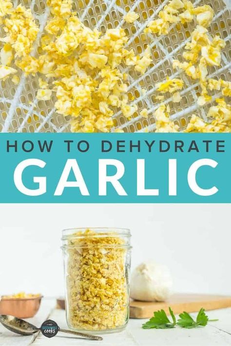 Dehydrating Garlic is such a simple way to preserve this delicious pantry staple! Learn how to make dried garlic in a food dehydrator or in the oven. Dehydrating Garlic In Dehydrator, Dehydrating Garlic, Dehydrate Garlic, Drying Garlic, Preserving Garlic, Drying Fresh Herbs, Dried Garlic, Food Processor Uses, Food Dehydration