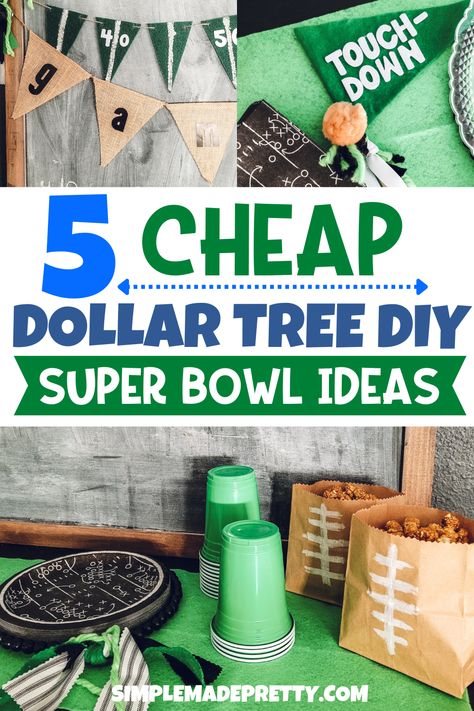 Super Bowl Table Decor, Super Bowl Table Set Up, Work Super Bowl Party Ideas, Super Bowl Work Party, Super Bowl 2024 Decorations, Super Bowl Party Food Set Up, Diy Football Table Decorations, Super Bowl Dollar Tree, Super Bowl Party Ideas Decorations Diy