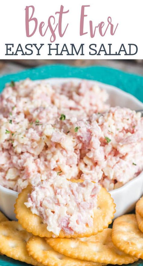 The best Ham Salad recipe...how to make ham spread with leftover ham. Plus, three other recipes with ham leftovers including potatoes, sandwiches and rollups! Easy Ham Salad, Best Ham Salad, Recipes With Ham, Ham Spread, Swiss Cheese Recipes, Ham Salad Recipe, Ham Leftovers, How To Make Ham, Ham Salad Recipes