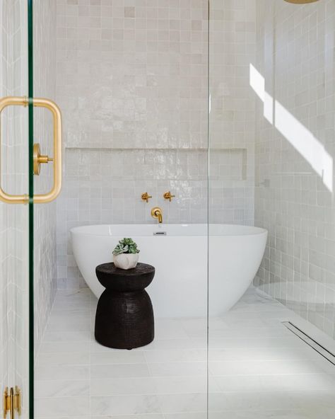 Zellige And Marble Bathroom, Moroccan Tiles Bathroom, Zellige Tile Bathroom, Bathroom 2022, White Moroccan Tile, Riad Tile, Shed Makeover, Dallas Interior Design, Bathroom Paneling