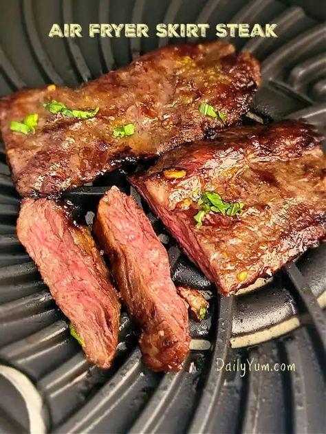 Skirt Steak In Oven, Air Fryer Skirt Steak, Beef Shoulder Steak, Cooking Skirt Steak, Shoulder Steak Recipes, Beef Bottom Round Steak, Beef Fajita Recipe, Air Fryer Steak Bites, Skirt Steak Fajitas