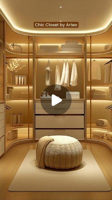 Arteo Luxury on Instagram: "Dream walk-in closet! 

Step into opulence with our luxury walk-in closet, where every corner whispers elegance and sophistication. From floor to ceiling, indulge in the finest craftsmanship and bespoke details tailored to your taste. With ample space to showcase your most cherished pieces, every garment finds its perfect home in this sanctuary of style. Immerse yourself in a world of luxury as you glide along sleek shelves adorned with designer labels and exquisite accessories. Each step is a celebration of personal style and refinement, a testament to the art of curated living. Let the soft glow of custom lighting accentuate the beauty of your wardrobe, transforming mere clothing into works of art. Elevate your everyday routine with a touch of extravagance, wh Designer Labels, Everyday Routine, Floor To Ceiling, Custom Lighting, Perfect Home, Bed Room, Walk In Closet, Dressing Room, New Room