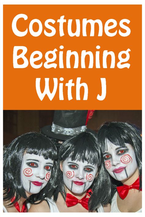 Note: The author may receive a commission from purchases made using links found in this article - more information can be found on our disclosure page. Fancy Dress Ideas That Begin with the Letter J Have you ever been to … Continue reading → J Costume Ideas, Fancy Dress Beginning With J, Costumes Beginning With J, Costumes Starting With J, Easy Fancy Dress, Dress Up Ideas, J Names, Halloween Crafts Preschool, Dressup Party