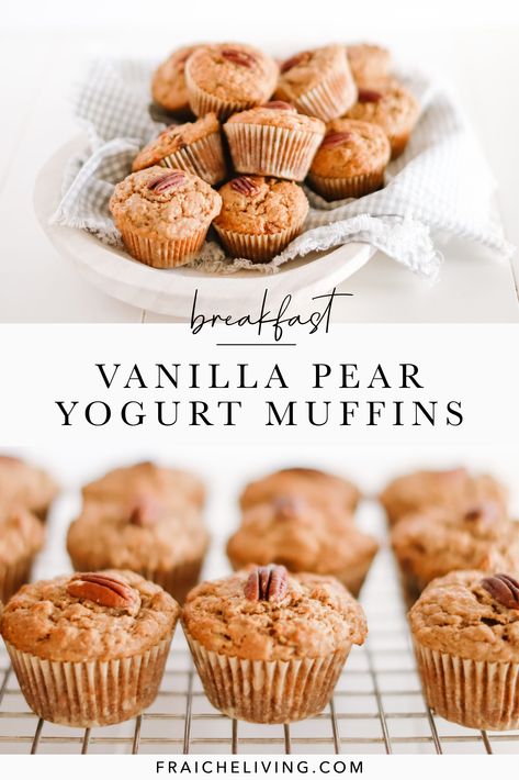 Paleo Pear Muffins, Vanilla Pear Muffins, Apple And Pear Muffins, Muffin Recipes Yogurt, Pear Protein Muffins, Pear Sauce Muffins, Pear Muffins Recipes Healthy, Healthy Pear Muffins, Pear Muffins Recipes Easy