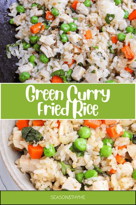 Fried Rice Seasoning, Chicken Breast Dishes, Curry Fried Rice, Green Curry Sauce, Spring Recipes Dinner, Light Soups, Green Curry Paste, Freeze Greens, One Pot Dinners