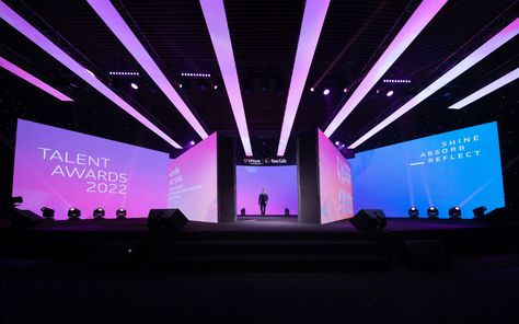 TPBANK | SUNLIFE "TALENT AWARDS 2022 " on Behance Award Show Stage Design, Award Event Design, Led Stage Design Events, Stage Conference Design, Stage Design Conference, Conference Set Design, Award Show Design, Stage Set Up, Award Stage Design