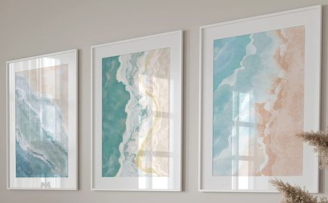 Wall art, prints, coastal, beach, home decor Beach Themed House, Teal Wall Decor, Sand Landscape, Oregon Beach, Ocean Artwork, Wall Poster Prints, Abstract Ocean, Shore House, Beach Wave