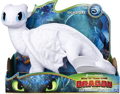 Amazon.com: Dreamworks Dragons Lightfury, 14" Deluxe Plush Dragon, for Kids Aged 4 & Up, Multicolor: Toys & Games Plush Dragon, Dragon Light, Clothes Shops, Light Fury, Dreamworks Movies, Dreamworks Dragons, Dragon Trainer, Dragon Toys, Night Fury