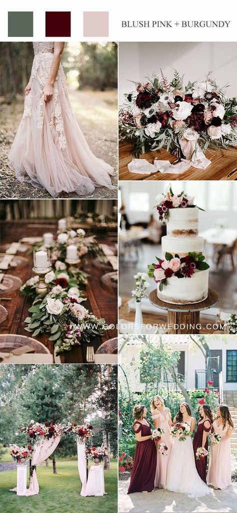 20 Blush And Burgundy Wedding Colors & Ideas 2023 Blush Pink And Burgundy Wedding, Honeymoon Room, Burgundy Weddings, Pink And Burgundy Wedding, Burgundy Wedding Colors, Burgundy And Blush Wedding, Wedding Color Palettes, Pink Wedding Colors, Pink Weddings