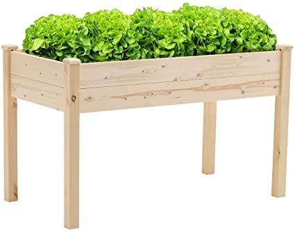 Amazon.com: SOLAURA Outdoor 4 ft Wooden Raised Garden Bed Elevated Planter Box Kit Grow Vegetable Flower Herb Gardening, Naturally: Garden & Outdoor Raised Garden Beds Ideas, Garden Beds Ideas, Wood Raised Garden Bed, Elevated Planter, Wooden Raised Garden Bed, Vegetable Garden Beds, Beds Ideas, Elevated Planter Box, Raised Garden Bed Kits