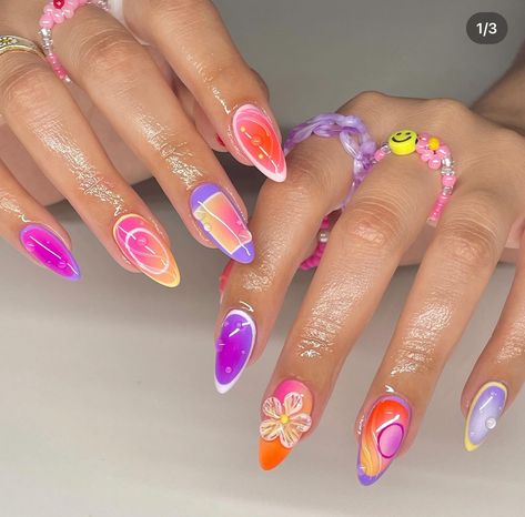 Crazy Nails Ideas, Miami Nails Ideas, Boss Nails, Goals For The Week, Pray Big, Nails 3d, Summery Nails, Girly Acrylic Nails, Really Cute Nails