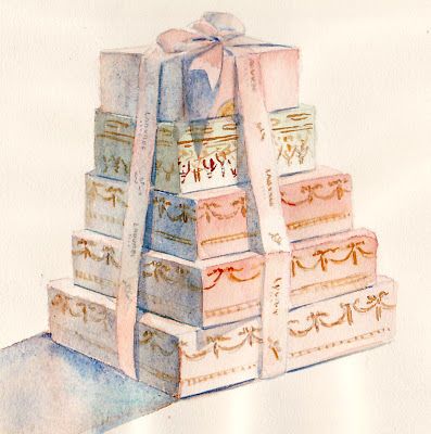 Carol Gillott Paris Breakfast, Macaron Boxes, Food Painting, Paris Shopping, Planner Supplies, Cake Pop, Watercolor Inspiration, Watercolour Tutorials, Wedding Book