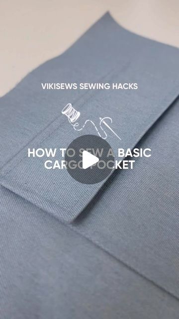 🧷 Trendy PDF sewing patterns on Instagram: "Check out this cool technique for a basic cargo pocket in today’s #vikisews_sewinghacks tutorial. Cut out the following pieces: ▫️Pocket — 19.5×22 cm (7 5/8×8 5/8”) ▫️Flap — 19×15 cm (7 5/8×5 7/8”) Before you start sewing, interface the top edge of the pocket with 2.5 cm (1”) wide stay tape and half the width of the flap piece. Sewing steps: 1. Overlock the top edge of the pocket. If the fabric frays, overlock all four sides. Press. 2. Turn the top edge of the pocket to the wrong side by 2.5 cm (1”) and press. Stitch at 2 cm (3/4”) from the folded edge. 3. Turn the bottom and two side edges of the pocket to the wrong side by 1.5 cm (5/8”). 4. Place the pocket on the right side of the garment, aligning the edges with the marked pocket position. Pocket Sewing Tutorial, Cargo Pocket Pattern, Sew Pockets, How To Make Patches, Super Start, Sewing Pockets, Side Edges, Start Sewing, Diy Sewing Clothes