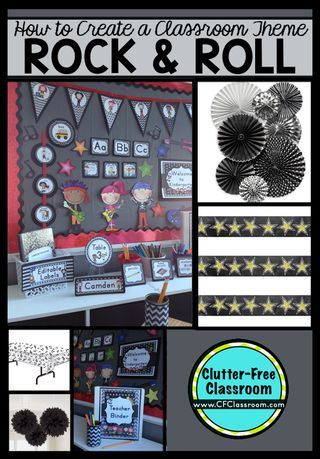 Rock and Roll Themed Classroom - Ideas & Printable Classroom Decorations Rock And Roll Classroom, Classroom Theme Ideas, Rock Star Theme, Stars Classroom, Clutter Free Classroom, Kindergarten Rocks, Printable Classroom Decor, Class Theme, Classroom Transformation