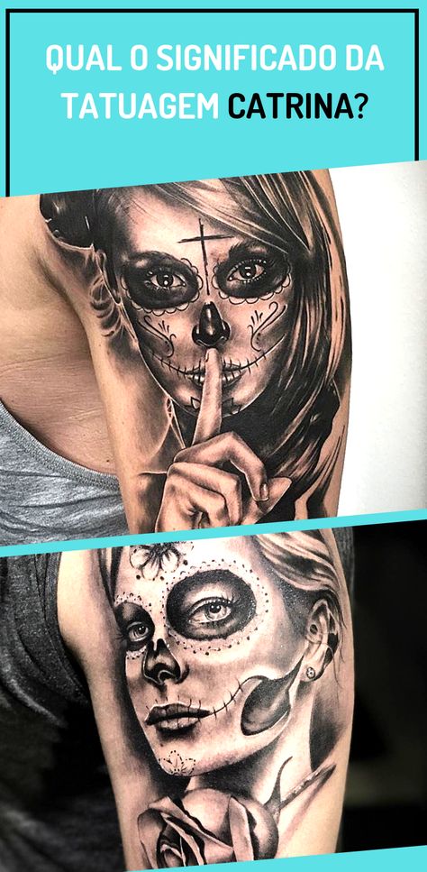 Tatuagem Catrina: a tatuagem catrina representa a força de um povo, de uma nação. A catrina foi utilizada como forma de protesto, assim ela ganhou popularidade no mundo inteiro. Katrina Tattoo Mexicana, Sugar Skull Art Drawing, Catrina Tattoo, Skull Art Drawing, Trash Polka, Sugar Skull Art, Skull Art, Sugar Skull, Skull Tattoo