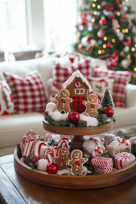 17 Best Christmas Coffee Table Decor Ideas Small Christmas Living Room Decor, Living Room Table Christmas Decor Ideas, Christmas Accent Table Decor, Christmas Tray Styling, Tiered Tray Christmas Decor, Christmas Countertop, Christmas Decor Ideas For Living Room Cozy, Christmas Decor Coffee Table, Christmas Tray Decor Ideas