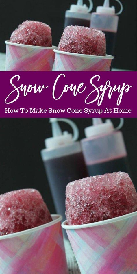 Make this simple & quick Homemade Snow Cone Syrup Recipe with No Sugar Added. Great for hot summer days when you want Shaved Ice without leaving your house! #snowcone #syrup #shavedice #easy #howtomake #summer #dessert How To Make Shaved Ice Syrup, How To Make Shaved Ice, Hawaiian Shave Ice Syrup Recipe, Homemade Shaved Ice Syrup, Hawaiian Shaved Ice Recipe, Wedding Cake Snow Cone Syrup Recipe, Shaved Ice Syrup Recipe, Homemade Shaved Ice, Sno Cone Syrup Recipe