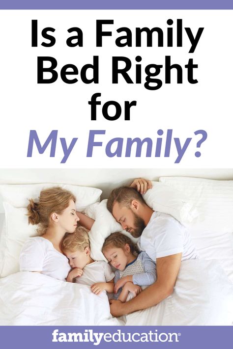 Are you a co-sleeping family trying to navigate bedtime and sleep? We’ve done the research to help you decide if a family bed is the right solution for you, and have rounded up the best mattresses to buy. #familybed #cosleeping #familyeducation Family Bedroom Cosleeping Ideas, Co Sleeping Bedroom Family Bed, What Is Family, Family Bed, Co Sleeping, Toddler Discipline, Sleeping Room, Sleep Solutions, Attachment Parenting