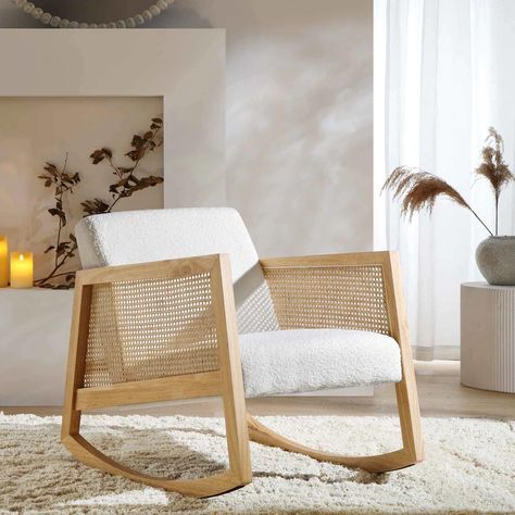 Cream Armchair, Rocking Armchair, Interior Design Per La Casa, Accent Chairs & Armchairs, Furniture Design Chair, Rattan Armchair, Rattan Furniture, Chairs Armchairs, Handmade Furniture