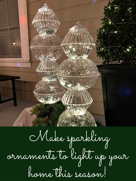 Make this Stunning Light Up Christmas Display from Dollar Store Bowls - Celebrate & Decorate Christmas Topiary, Dollar Store Christmas Crafts, Diy Christmas Lights, Dollar Store Christmas, Dollar Tree Christmas, Christmas Decorations Diy Outdoor, Navidad Diy, Holiday Crafts Christmas, Christmas Display